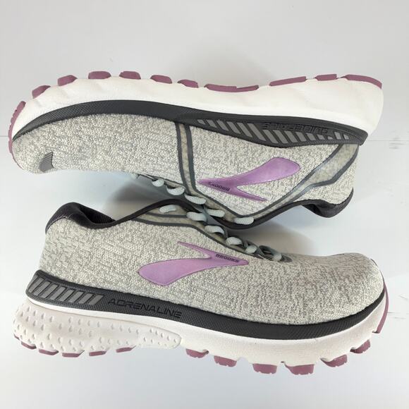 Brooks Adrenaline GTS 20 Wide D Women 9.5 Gray Purple Lace Up Low Top Running - Picture 3 of 11